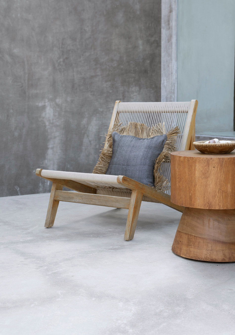 Funda de cojín Bonita de algodón - Negro natural - 60x60