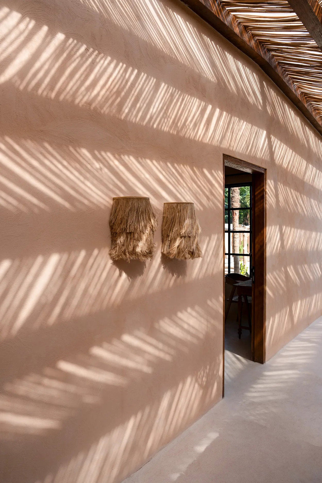 Aplique de pared de abacá - Natural - S