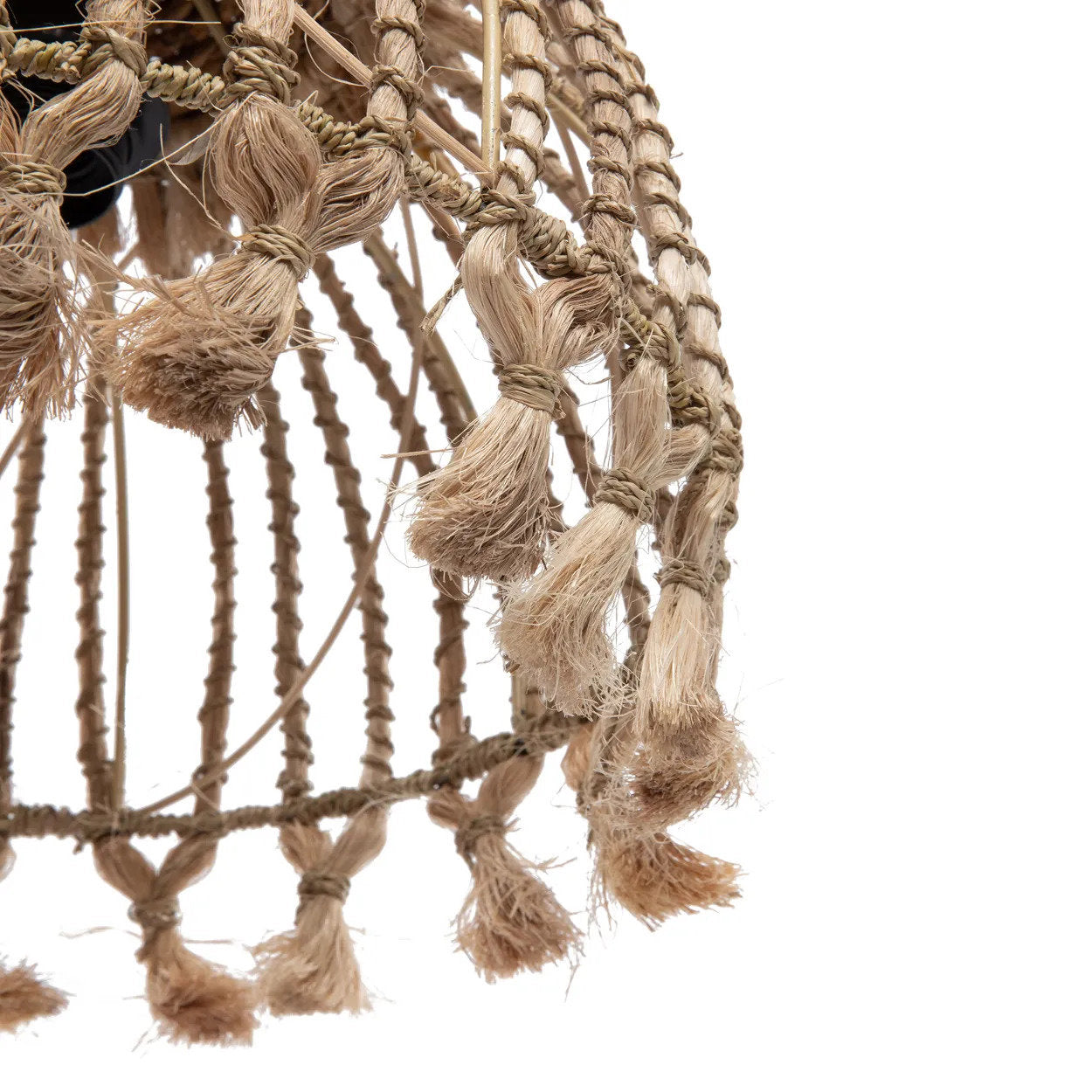El colgante de borla de abacá - Natural - S