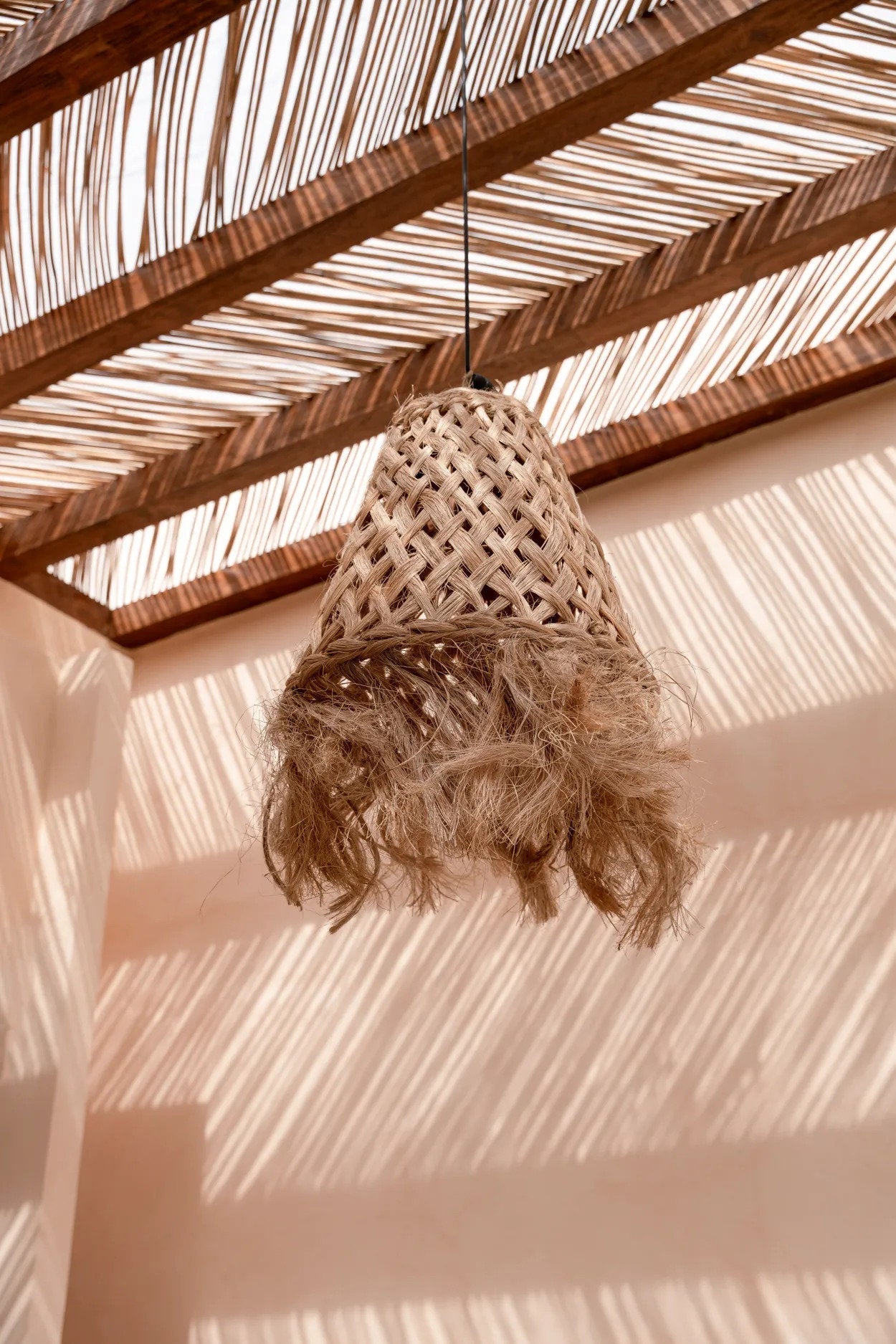 Colgante de medusa de abacá - Natural - M