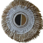 Espejo de fibras y macramé
