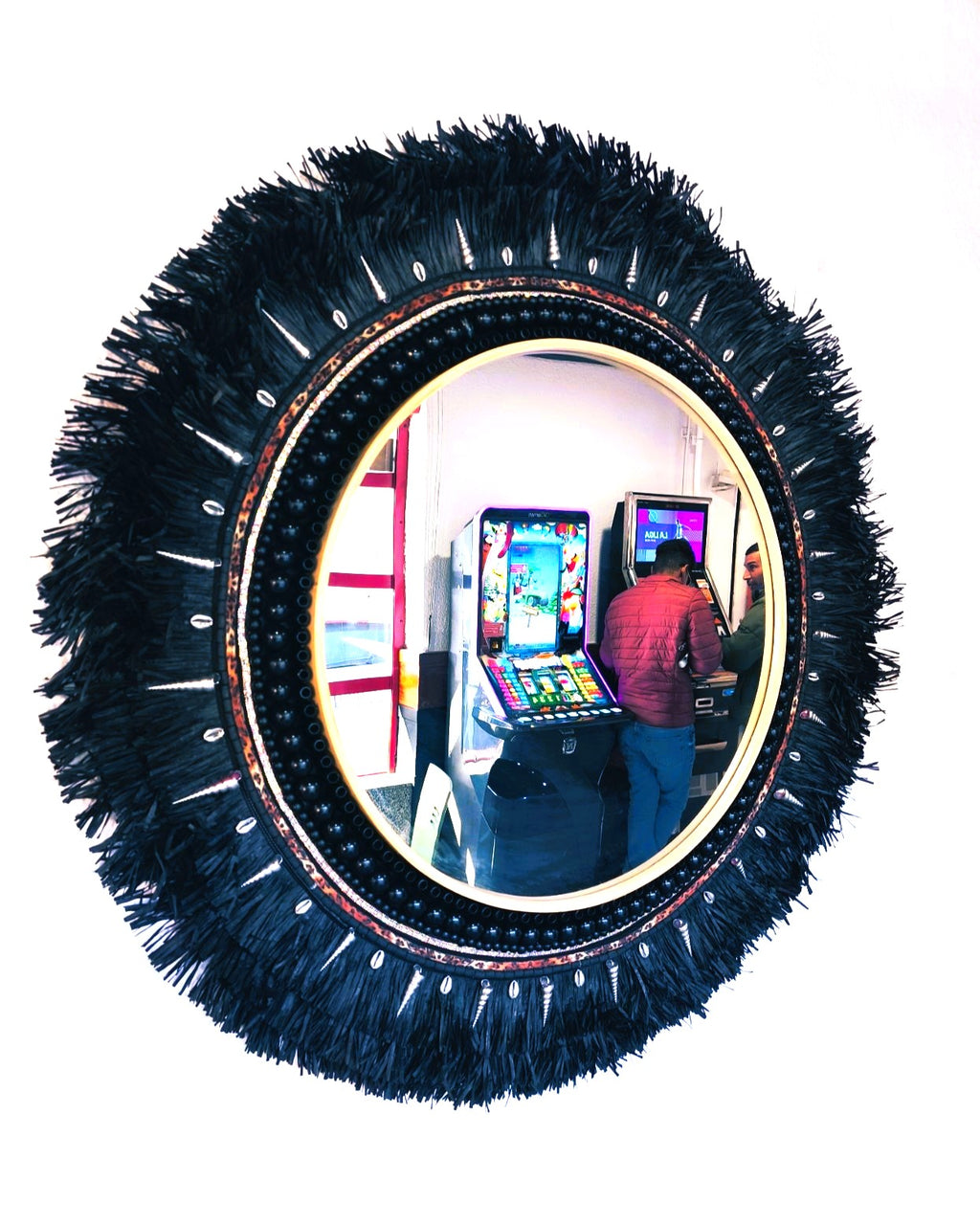 Espejo de fibras negras "Verónica" 1.2 metros