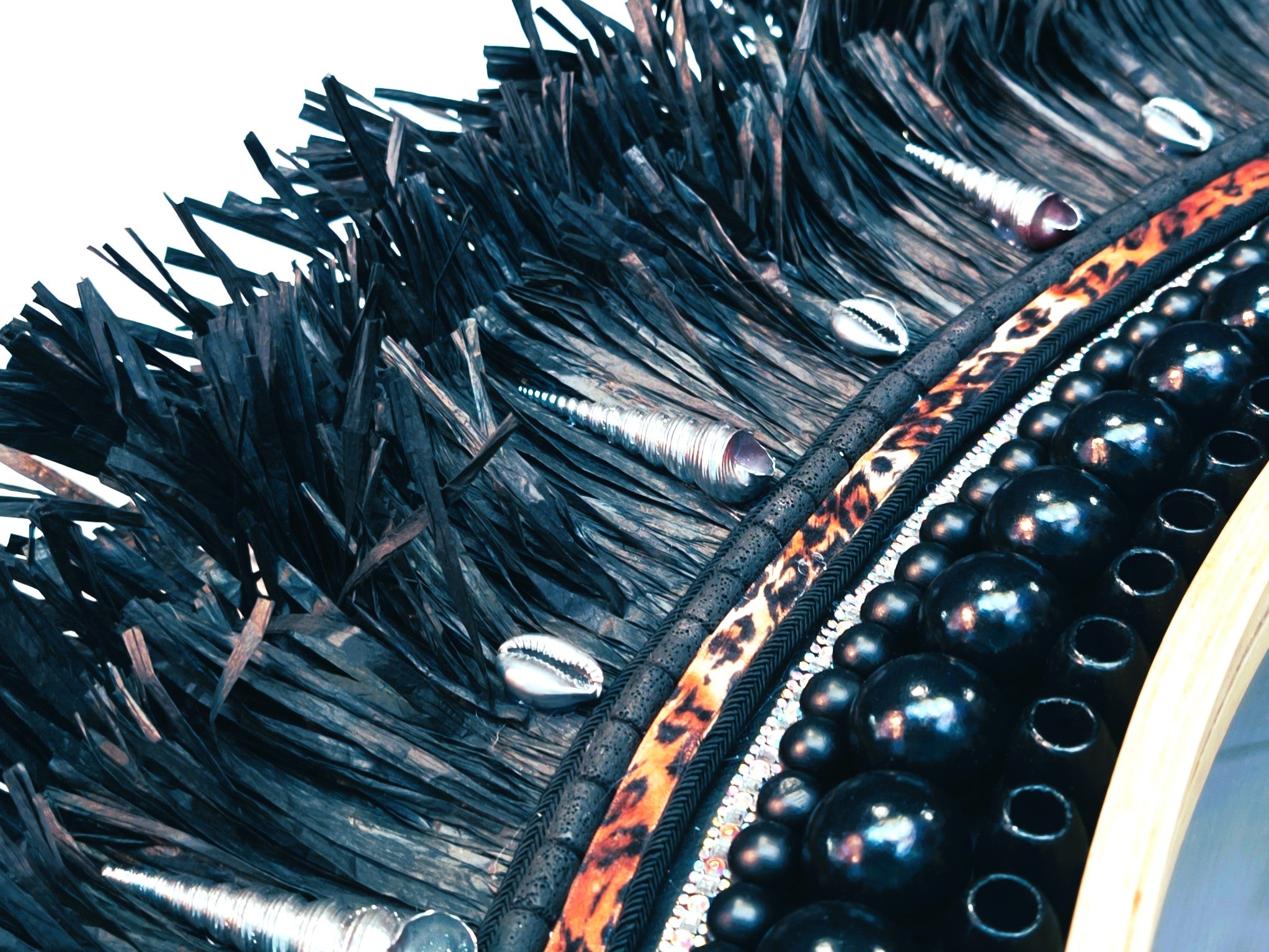 Espejo de fibras negras "Verónica" 1.2 metros