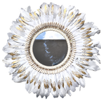 Espejo de plumas “Aurora Blanca”